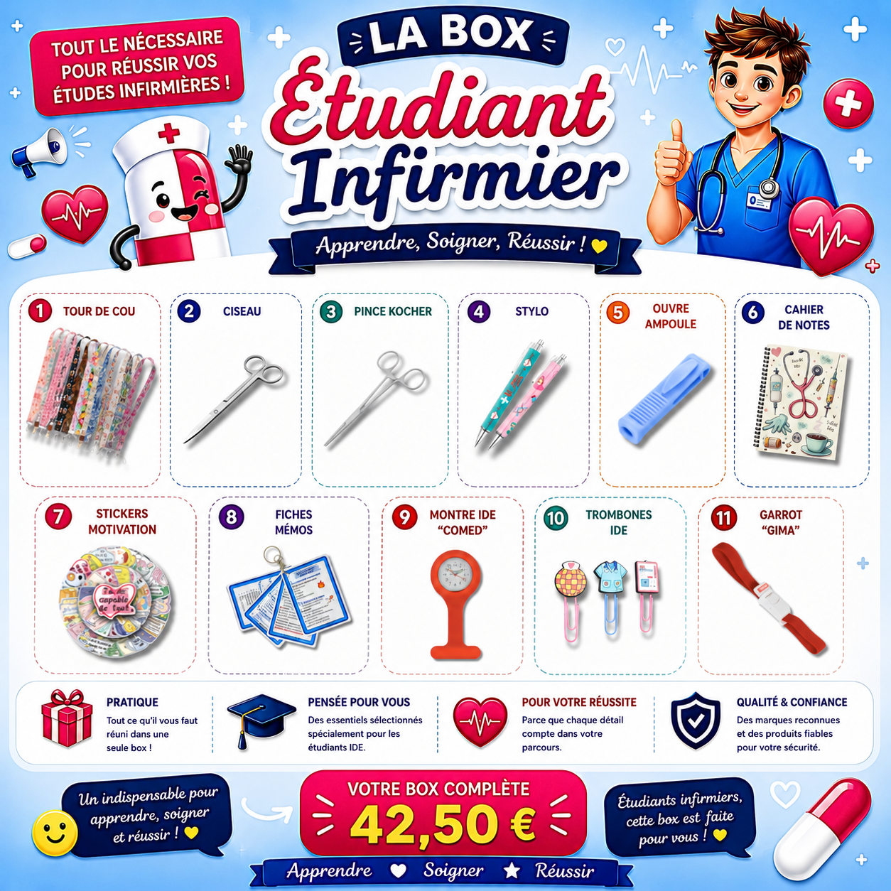 La Box Étudiant Infirmier – L’essentiel pour réussir tes stages