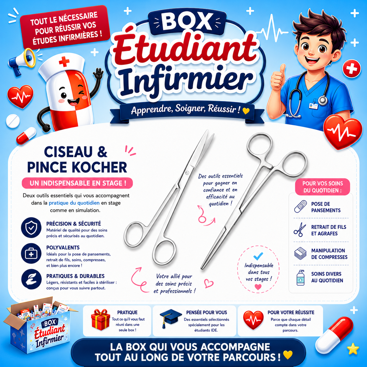 La Box Étudiant Infirmier – L’essentiel pour réussir tes stages