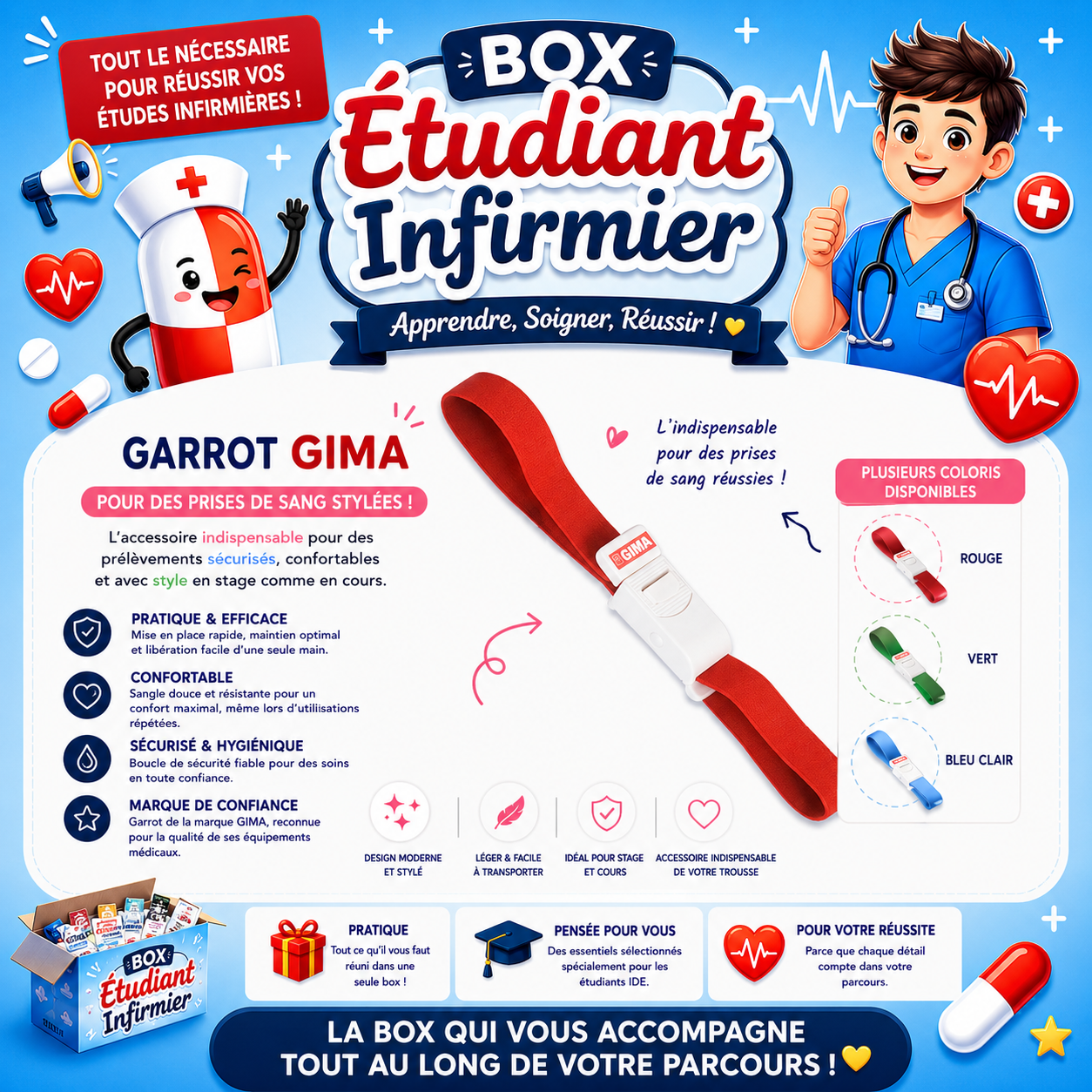 La Box Étudiant Infirmier – L’essentiel pour réussir tes stages